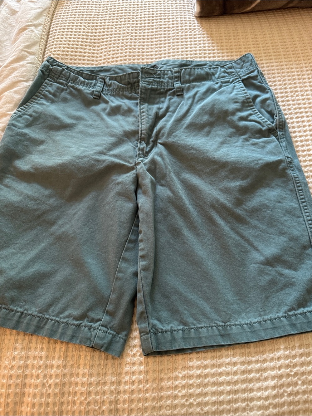 Old Navy Men's Teal Flat-Front Cotton Shorts